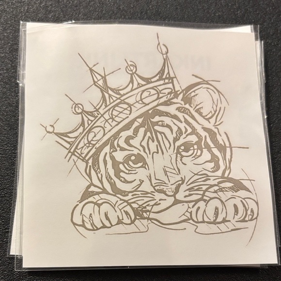 Regal Tiger Crown Sketch Magic Tattoo - Picture 1 of 4